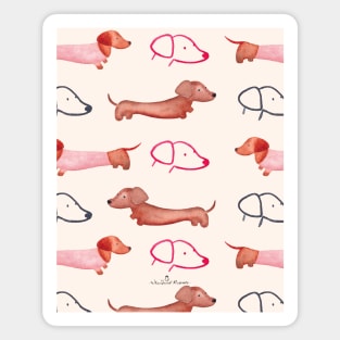 Dachshund Delight | Watercolour | Dogs | Pattern Magnet